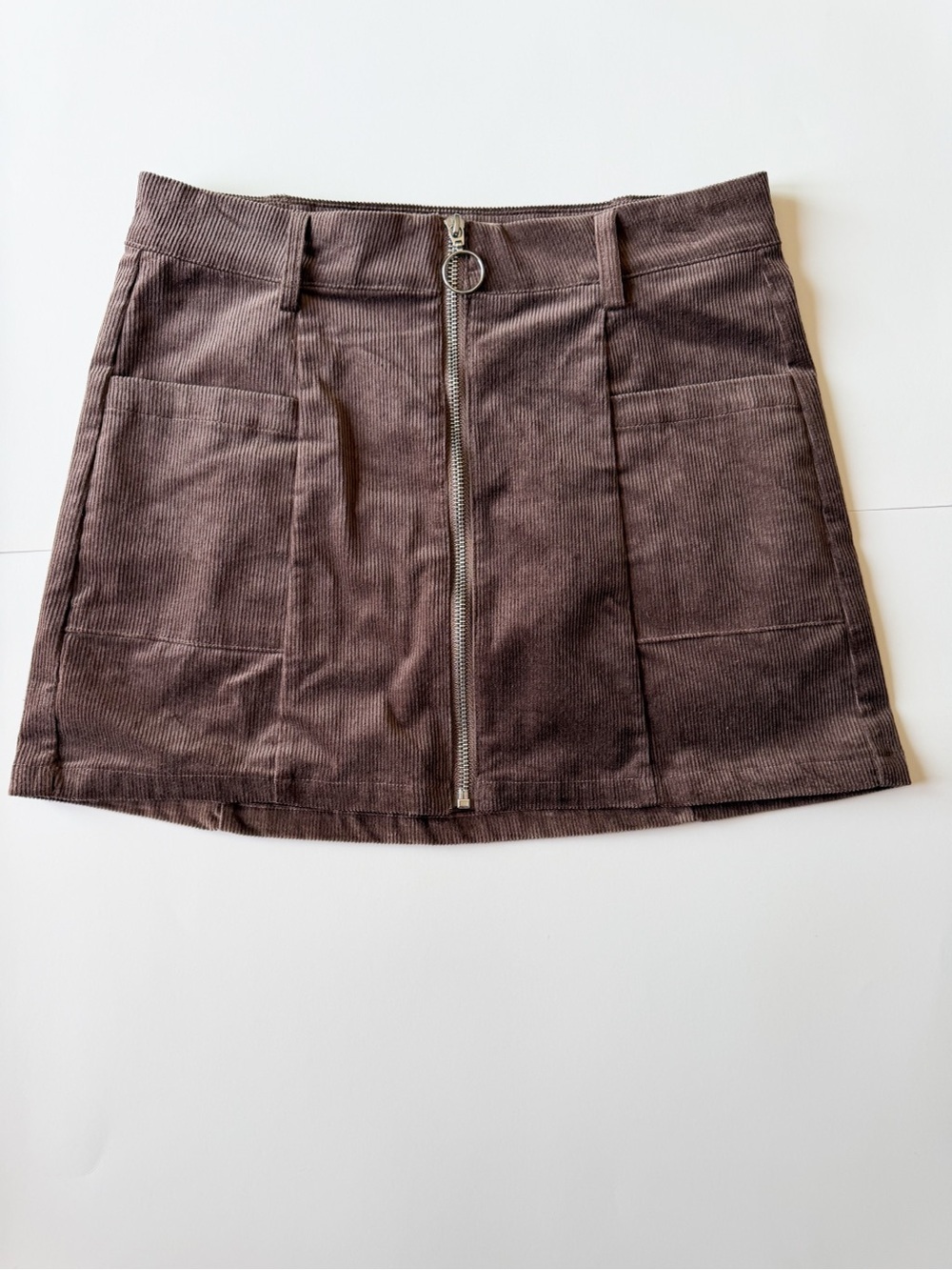 Altar’d State size medium Corduroy Front-Zip Mini Skirt in Brown